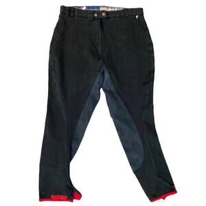 Equestrian Riding Pants Black w/ Red Accents‎ Unisex Adult Large Stretch Breath
